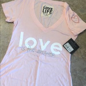 peace love world Short Sleeve V-Neck